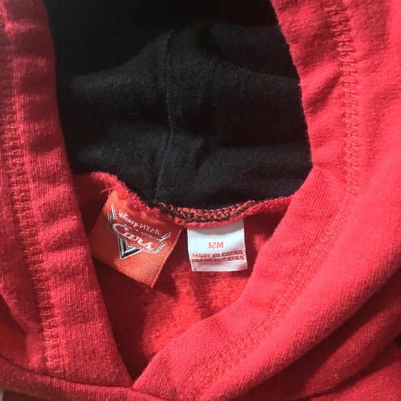 DISNEY CARS HOODIE 12 month NWOT - Picture 3 of 4